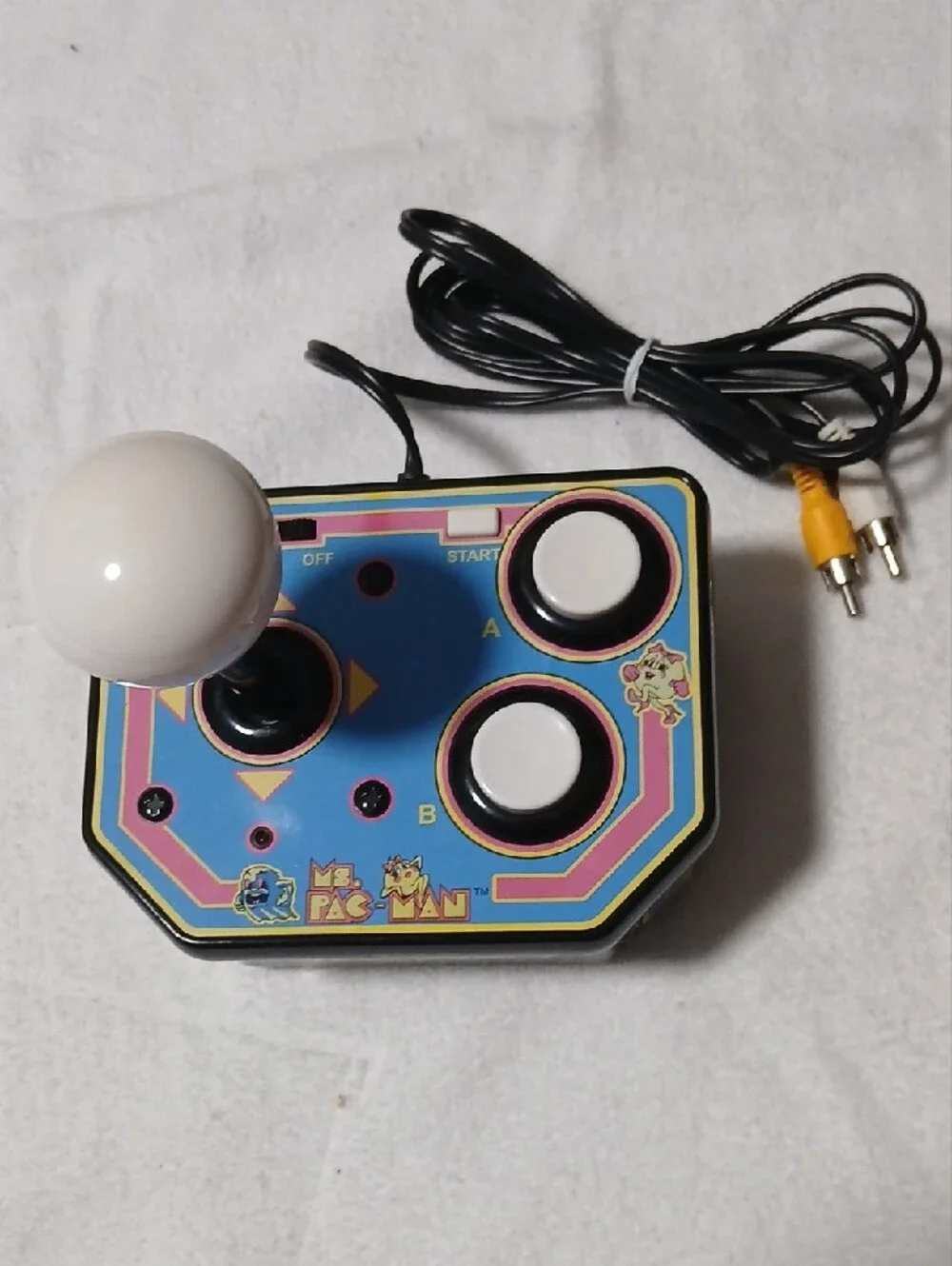 Ms. Pac-Man Blue Arcade Joystick Controller with White Buttons 1993